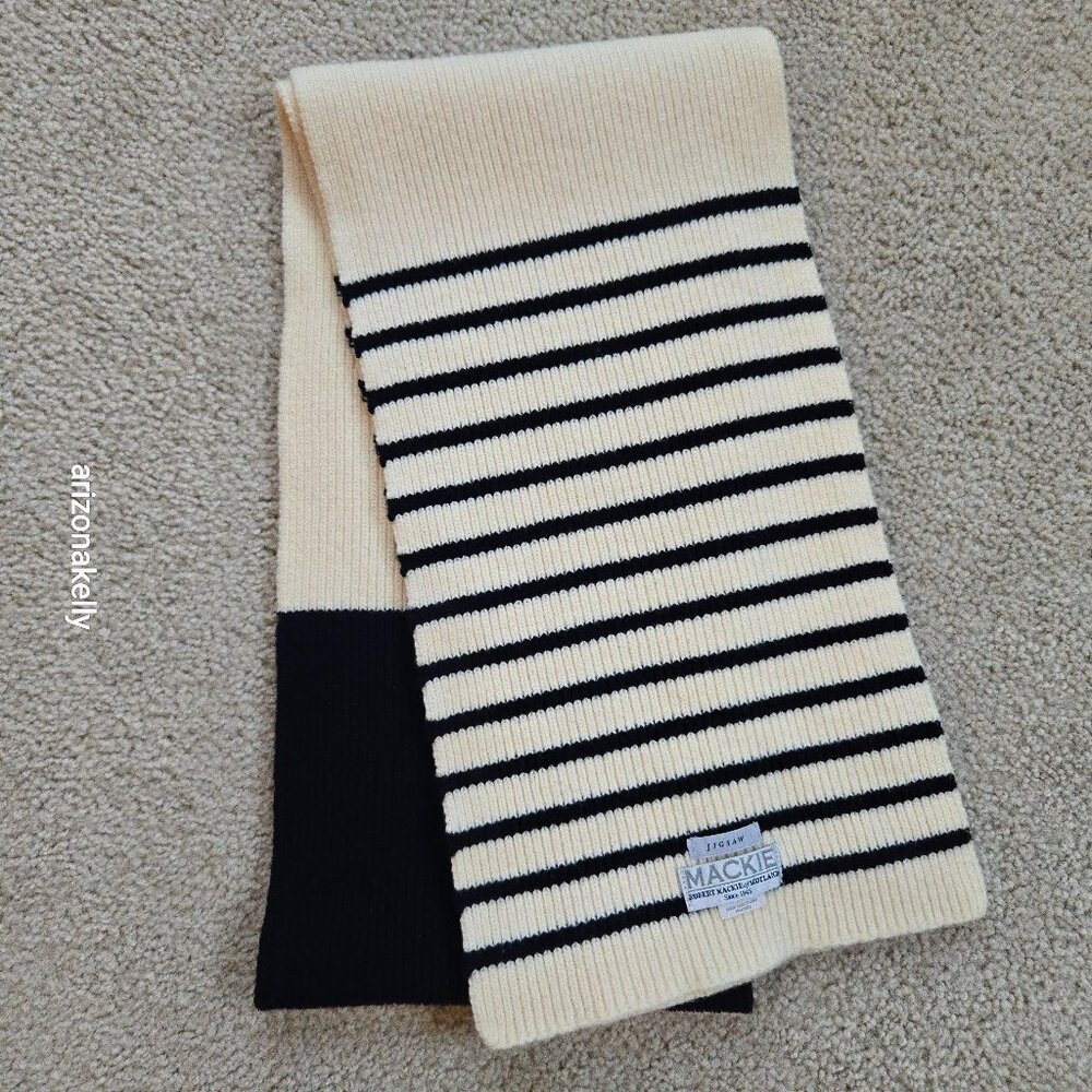 NWOT Mackie Wool Scarf Ribbed Striped Scotland